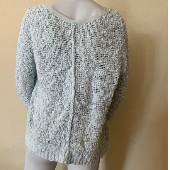 Free People mint green song bird textured oversized boucle sweater size small - Picture 9 of 13